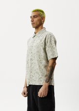 AFENDS Mens Bouquet - Short Sleeve Shirt - Olive Floral - Afends mens bouquet   short sleeve shirt   olive floral 
