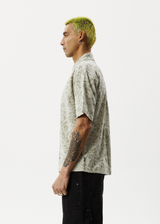 AFENDS Mens Bouquet - Short Sleeve Shirt - Olive Floral - Afends mens bouquet   short sleeve shirt   olive floral 