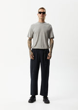 AFENDS Mens Cabal - Elastic Waist Relaxed Pant - Black - Afends mens cabal   elastic waist relaxed pant   black