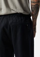 AFENDS Mens Cabal - Elastic Waist Relaxed Pant - Black - Afends mens cabal   elastic waist relaxed pant   black