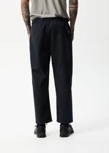 AFENDS Mens Cabal - Elastic Waist Relaxed Pant - Black - Afends mens cabal   elastic waist relaxed pant   black