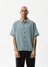 AFENDS Mens Checkers - Check Short Sleeve Shirt - Black - Afends mens checkers   check short sleeve shirt   black 