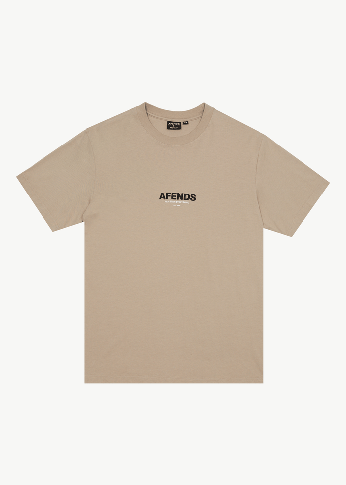 AFENDS Mens Vinyl - Retro Tee - Taupe