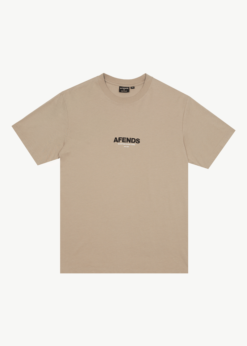 AFENDS Mens Vinyl - Retro Tee - Taupe