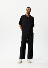 AFENDS Mens Daily - Cuban Short Sleeve Shirt - Black - Afends mens daily   cuban short sleeve shirt   black