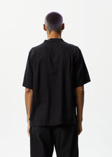 AFENDS Mens Daily - Cuban Short Sleeve Shirt - Black - Afends mens daily   cuban short sleeve shirt   black