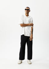 AFENDS Mens Daily - Cuban Short Sleeve Shirt - White - Afends mens daily   cuban short sleeve shirt   white