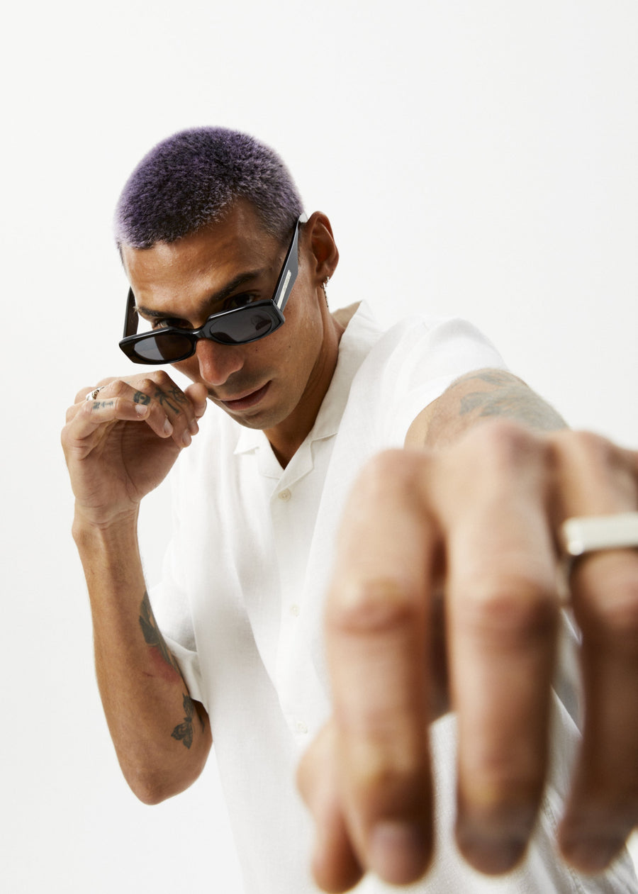 AFENDS Mens Daily - Cuban Short Sleeve Shirt - White