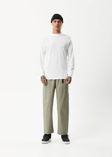 AFENDS Mens Essential - Long Sleeve Tee - White - Afends mens essential   long sleeve tee   white