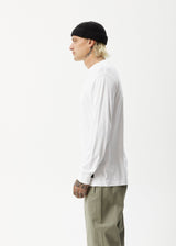 AFENDS Mens Essential - Long Sleeve Tee - White - Afends mens essential   long sleeve tee   white