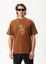 AFENDS Mens Gardener - Retro Graphic Tee - Toffee - Afends mens gardener   retro graphic tee   toffee