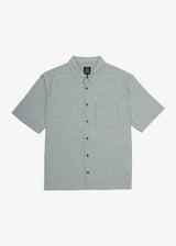 AFENDS Mens Intergalactic - Short Sleeve Shirt - Emerald Stripe - Afends mens intergalactic   short sleeve shirt   emerald stripe 