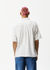 AFENDS Mens Locked Up - Striped Short Sleeve Shirt - Smoke - Afends mens locked up   striped short sleeve shirt   smoke 