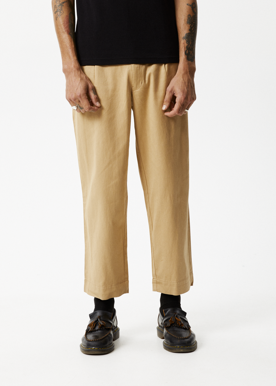 AFENDS Mens Mixed Business - Suit Pant - Tan