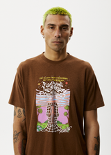 AFENDS Mens Next Level - Boxy Graphic Tee - Toffee - Afends mens next level   boxy graphic tee   toffee