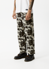 AFENDS Mens Ninety Eights - Baggy Elastic Waist Pant - Earth Camo - Afends mens ninety eights   baggy elastic waist pant   earth camo