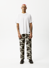 AFENDS Mens Ninety Eights - Baggy Elastic Waist Pant - Earth Camo - Afends mens ninety eights   baggy elastic waist pant   earth camo