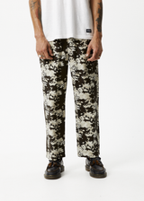 AFENDS Mens Ninety Eights - Baggy Elastic Waist Pant - Earth Camo - Afends mens ninety eights   baggy elastic waist pant   earth camo