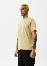 AFENDS Mens Orbital - Retro Graphic Tee - Camel - Afends mens orbital   retro graphic tee   camel