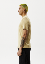 AFENDS Mens Orbital - Retro Graphic Tee - Camel - Afends mens orbital   retro graphic tee   camel