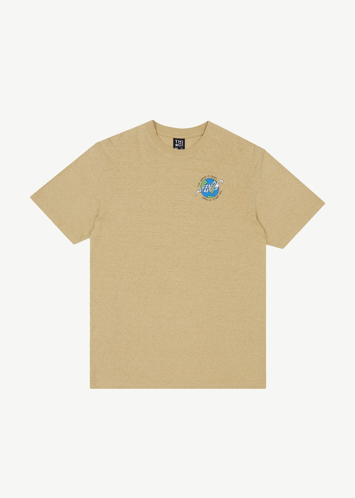 AFENDS Mens Orbital - Retro Graphic Tee - Camel