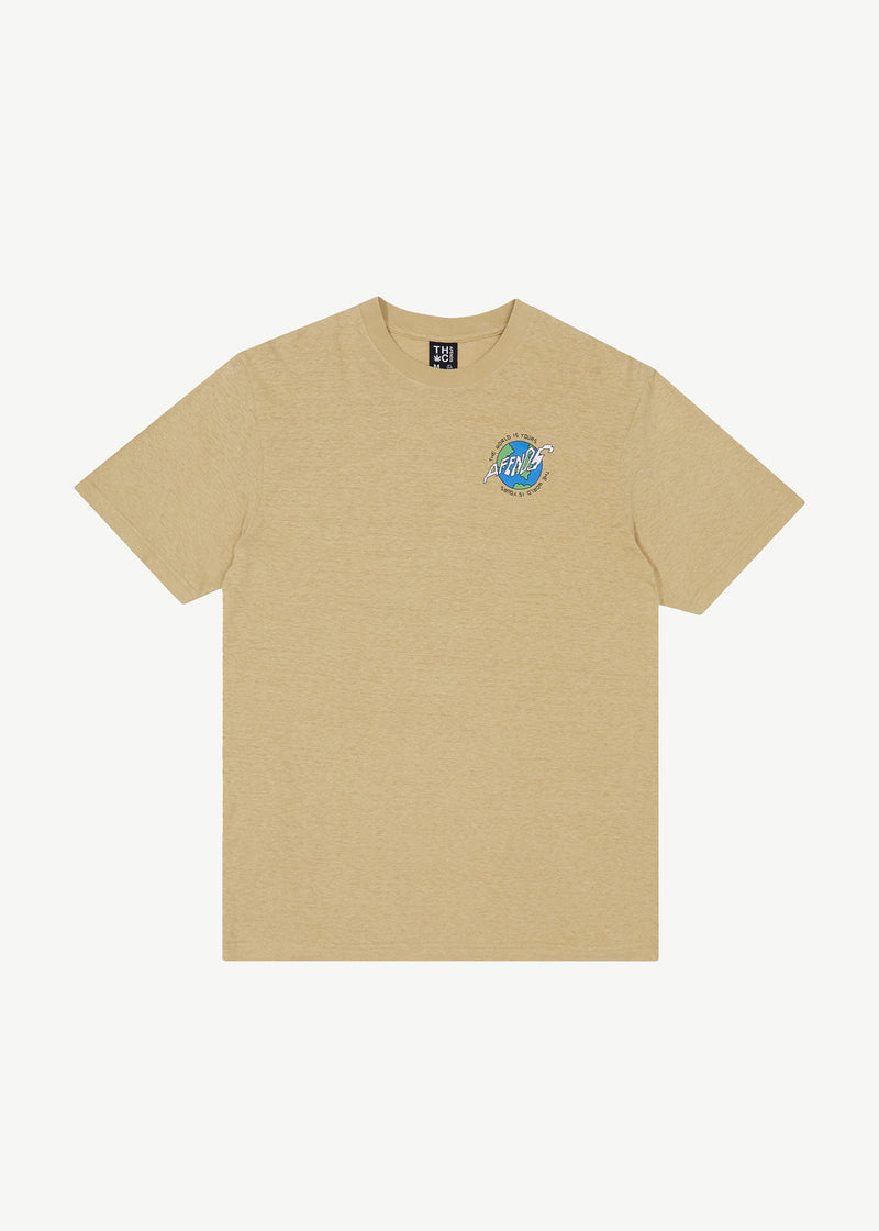AFENDS Mens Orbital - Retro Graphic Tee - Camel