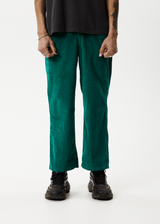 AFENDS Mens Pablo Union - Corduroy Baggy Pant - Emerald - Afends mens pablo union   corduroy baggy pant   emerald