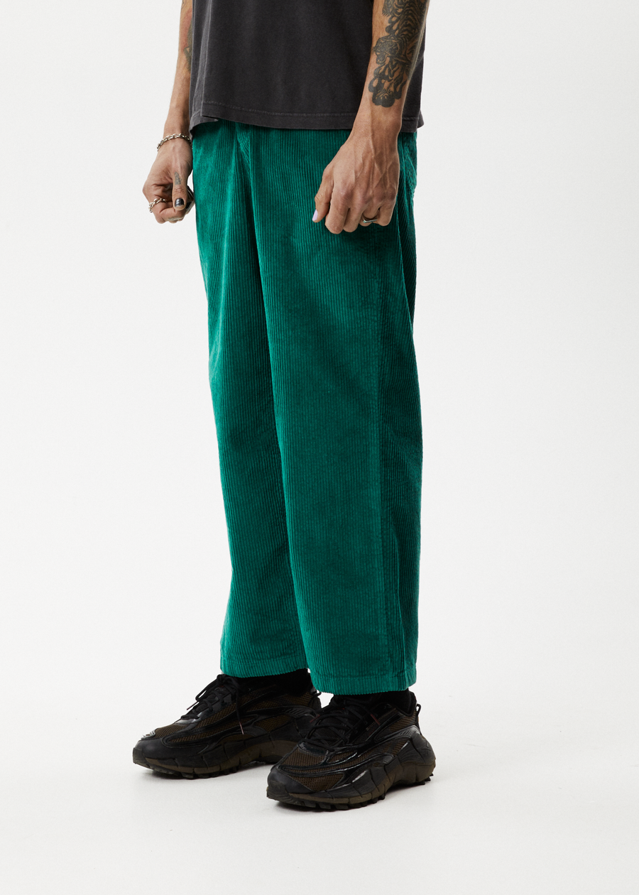AFENDS Mens Pablo Union - Corduroy Baggy Pant - Emerald