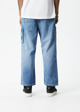 AFENDS Mens Richmond - Denim Baggy Workwear Jean - Worn Blue - Afends mens richmond   denim baggy workwear jean   worn blue
