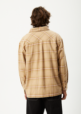 AFENDS Mens Sandstorm - Flannel Long Sleeve Shirt - Camel Check - Afends mens sandstorm   flannel long sleeve shirt   camel check 