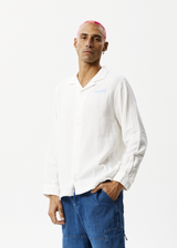 AFENDS Mens Stratosphere - Long Sleeve Shirt - Off White - Afends mens stratosphere   long sleeve shirt   off white 