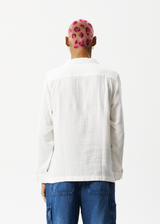 AFENDS Mens Stratosphere - Long Sleeve Shirt - Off White - Afends mens stratosphere   long sleeve shirt   off white 