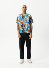 AFENDS Mens Water Is Life - Cuban Short Sleeve Shirt - Multi - Afends mens water is life   cuban short sleeve shirt   multi 
