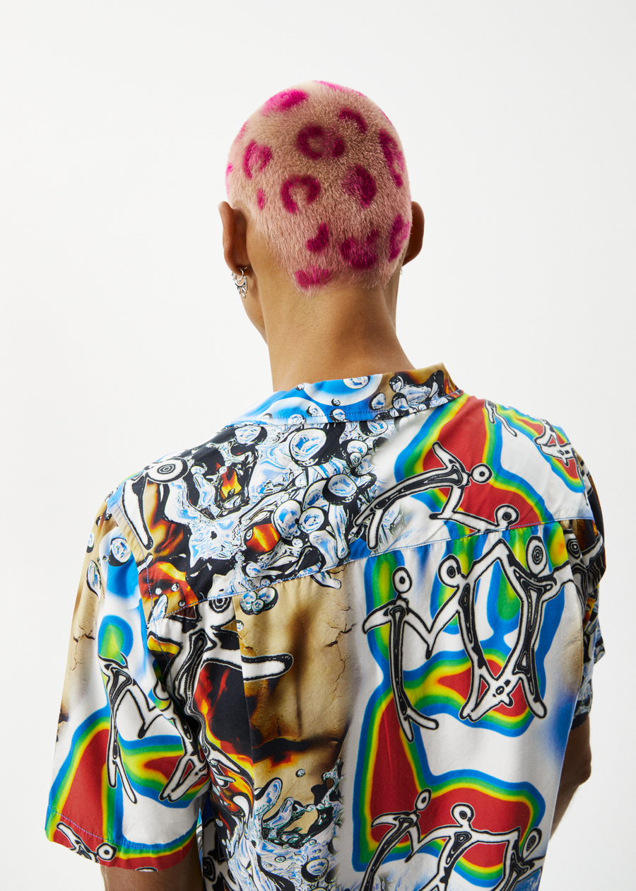 AFENDS Mens Water Is Life - Cuban Short Sleeve Shirt - Multi 