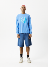 AFENDS Mens Water Is Life - Long Sleeve Graphic Tee - Arctic - Afends mens water is life   long sleeve graphic tee   arctic