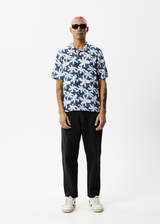 AFENDS Mens Waterfall - Cuban Short Sleeve Shirt - Stone Black - Afends mens waterfall   cuban short sleeve shirt   stone black 
