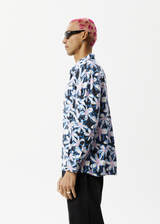 AFENDS Mens Waterfall - Long Sleeve Shirt - Stone Black - Afends mens waterfall   long sleeve shirt   stone black 