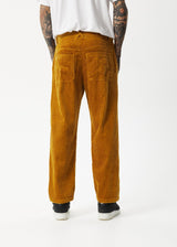 AFENDS Mens Waterfall Ninety Twos - Corduroy Relaxed Pant - Mustard - Afends mens waterfall ninety twos   corduroy relaxed pant   mustard