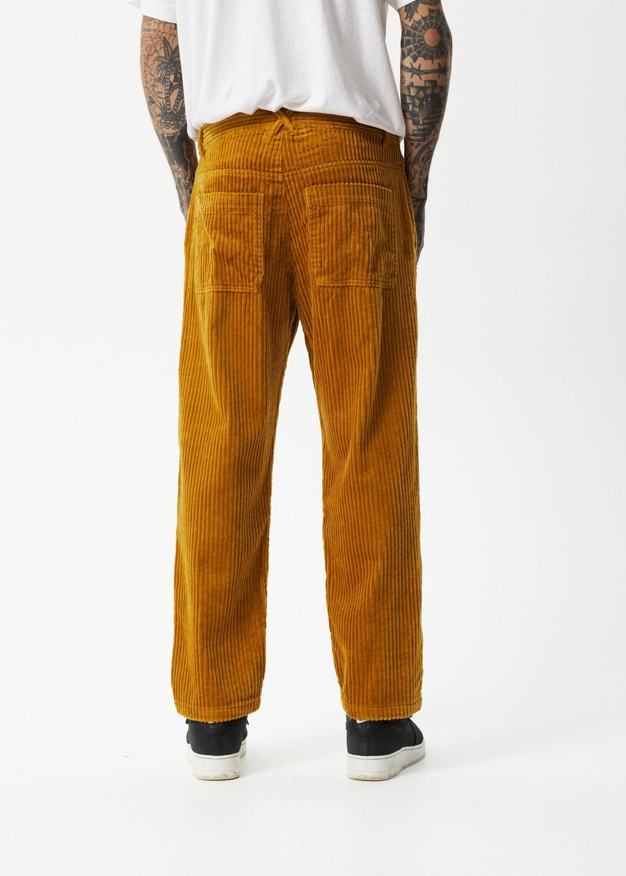 AFENDS Mens Waterfall Ninety Twos - Corduroy Relaxed Pant - Mustard