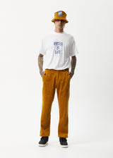 AFENDS Mens Waterfall Ninety Twos - Corduroy Relaxed Pant - Mustard - Afends mens waterfall ninety twos   corduroy relaxed pant   mustard