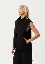 AFENDS Midnight - Puffer Vest - Black - Afends midnight   puffer vest   black 