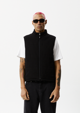 AFENDS Midnight - Puffer Vest - Black - Afends midnight   puffer vest   black 