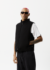 AFENDS Midnight - Puffer Vest - Black - Afends midnight   puffer vest   black 