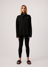 AFENDS Unisex Creation - Unisex Panel Crew Neck Jumper - Black - Afends unisex creation   unisex panel crew neck jumper   black 