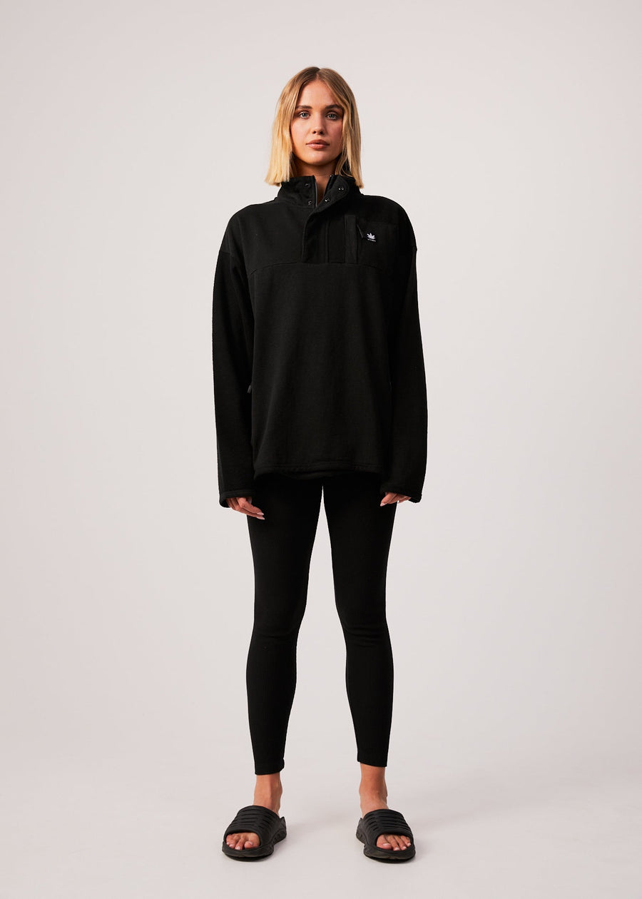 AFENDS Unisex Creation - Unisex Panel Crew Neck Jumper - Black 