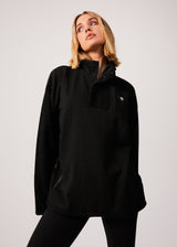 AFENDS Unisex Creation - Unisex Panel Crew Neck Jumper - Black - Afends unisex creation   unisex panel crew neck jumper   black 