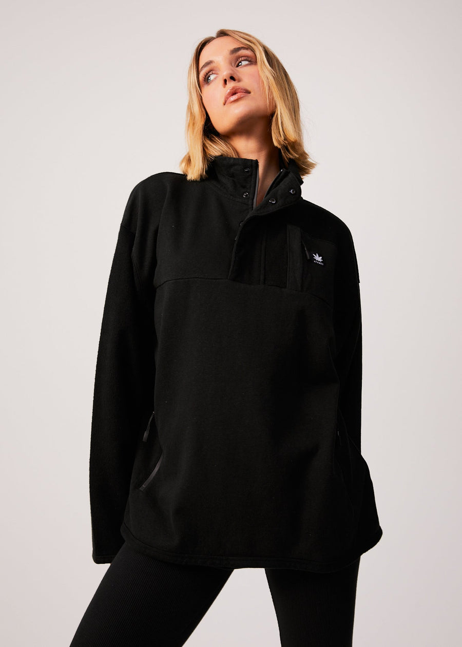 AFENDS Unisex Creation - Unisex Panel Crew Neck Jumper - Black 