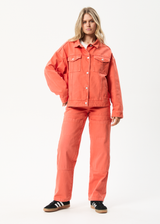 AFENDS Unisex Innie - Unisex Denim Jacket - Faded Orange - Afends unisex innie   unisex denim jacket   faded orange 