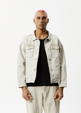AFENDS Unisex Innie - Unisex Denim Jacket - Faded Cement - Afends unisex innie   unisex denim jacket   faded cement 