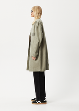 AFENDS Unisex Oracle - Trench Coat - Olive - Afends unisex oracle   trench coat   olive 